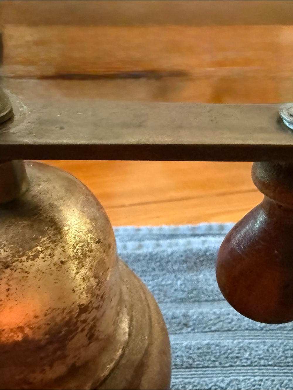 C.C Brass-Tone Pepper Mill Accent with Wooden Knob